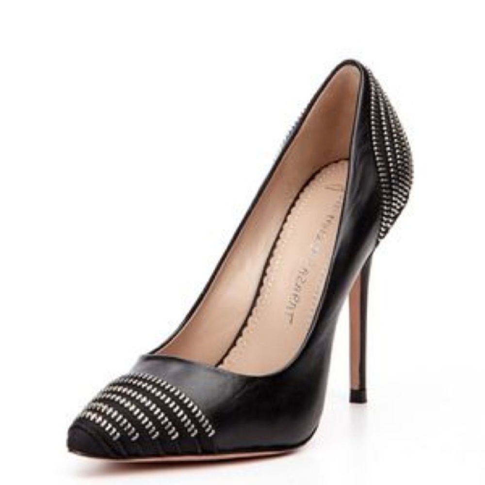 Black Eternity Zip-detailed Leather Pumps Size 37